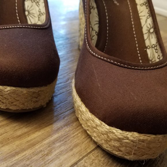 Montego Bay Club Brown Jute Wedge Heels - Picture 8 of 9